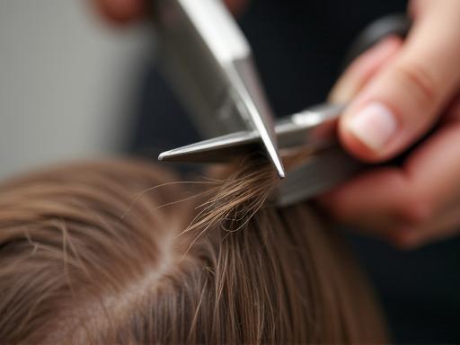Styliste coupant des cheveux